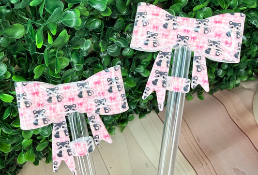 Liquid Riley the raccoon strawtopper bow •Exclusive collab•