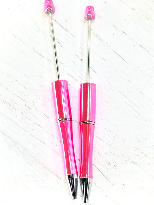 Metallic French Rose beadable pen