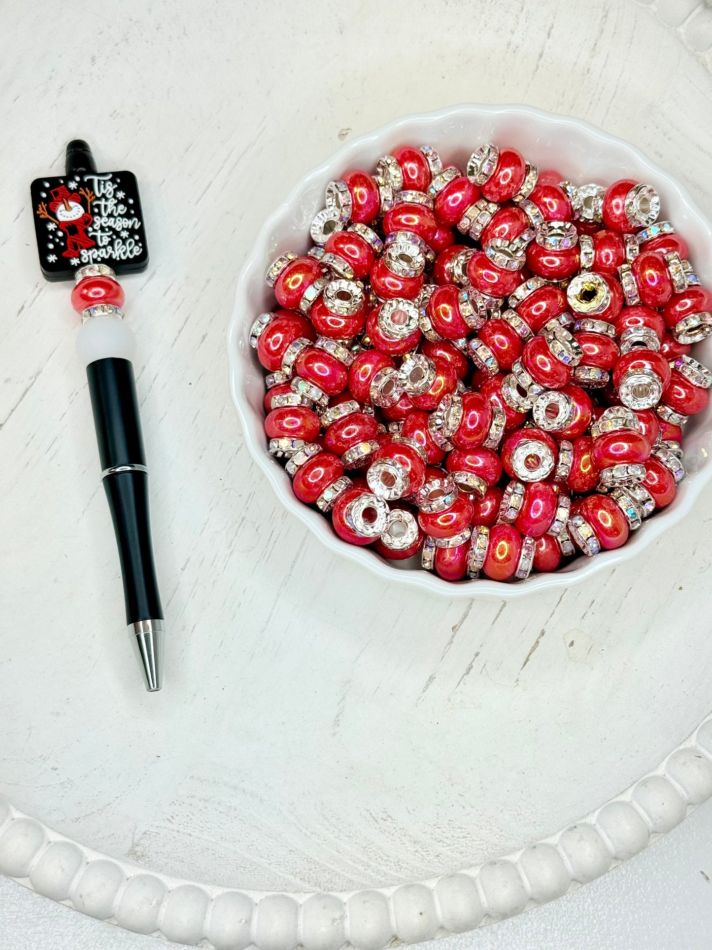 Double spacer in Christmas red