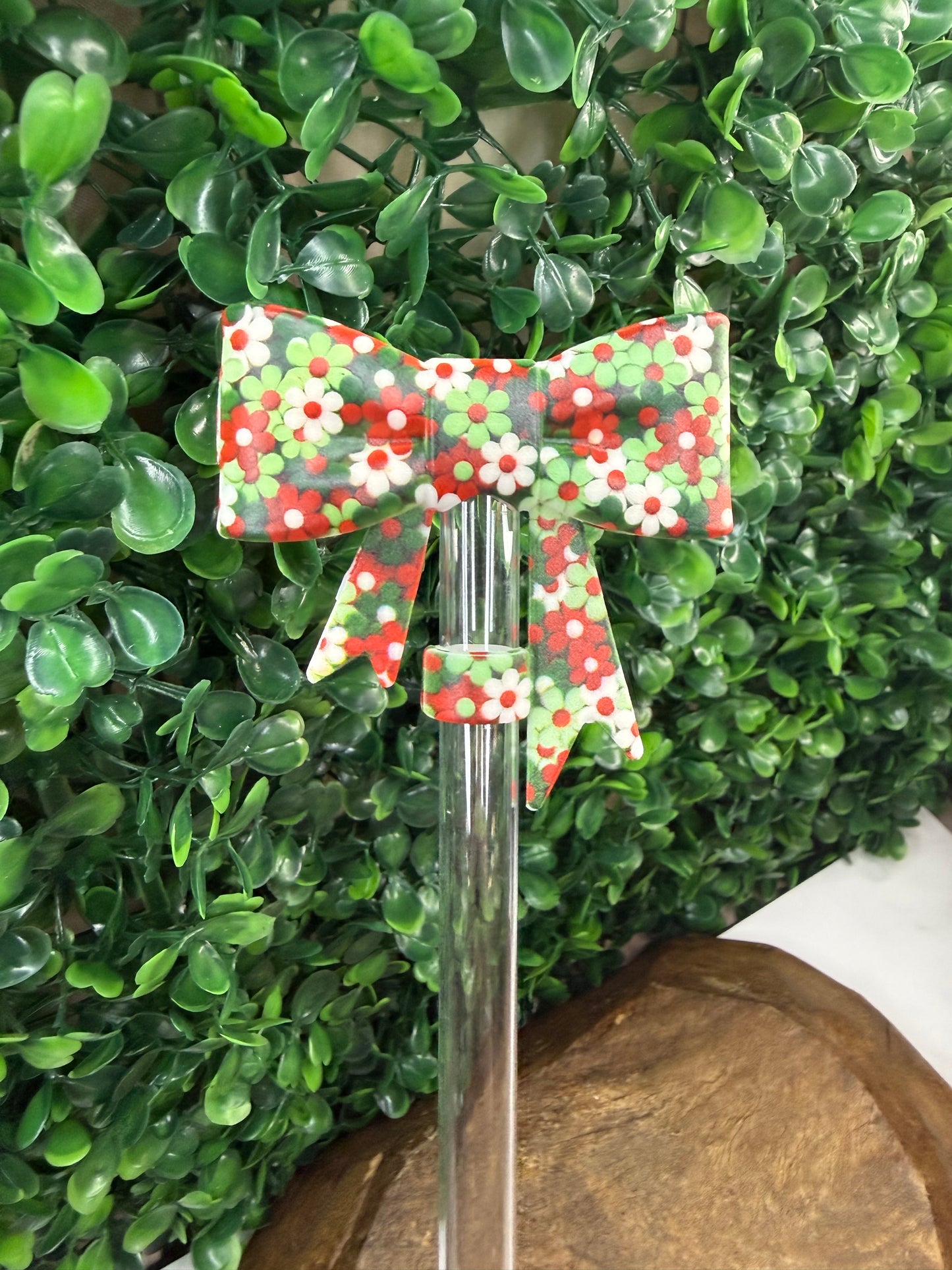 Christmas Petals Strawtopper bow •Exclusive•