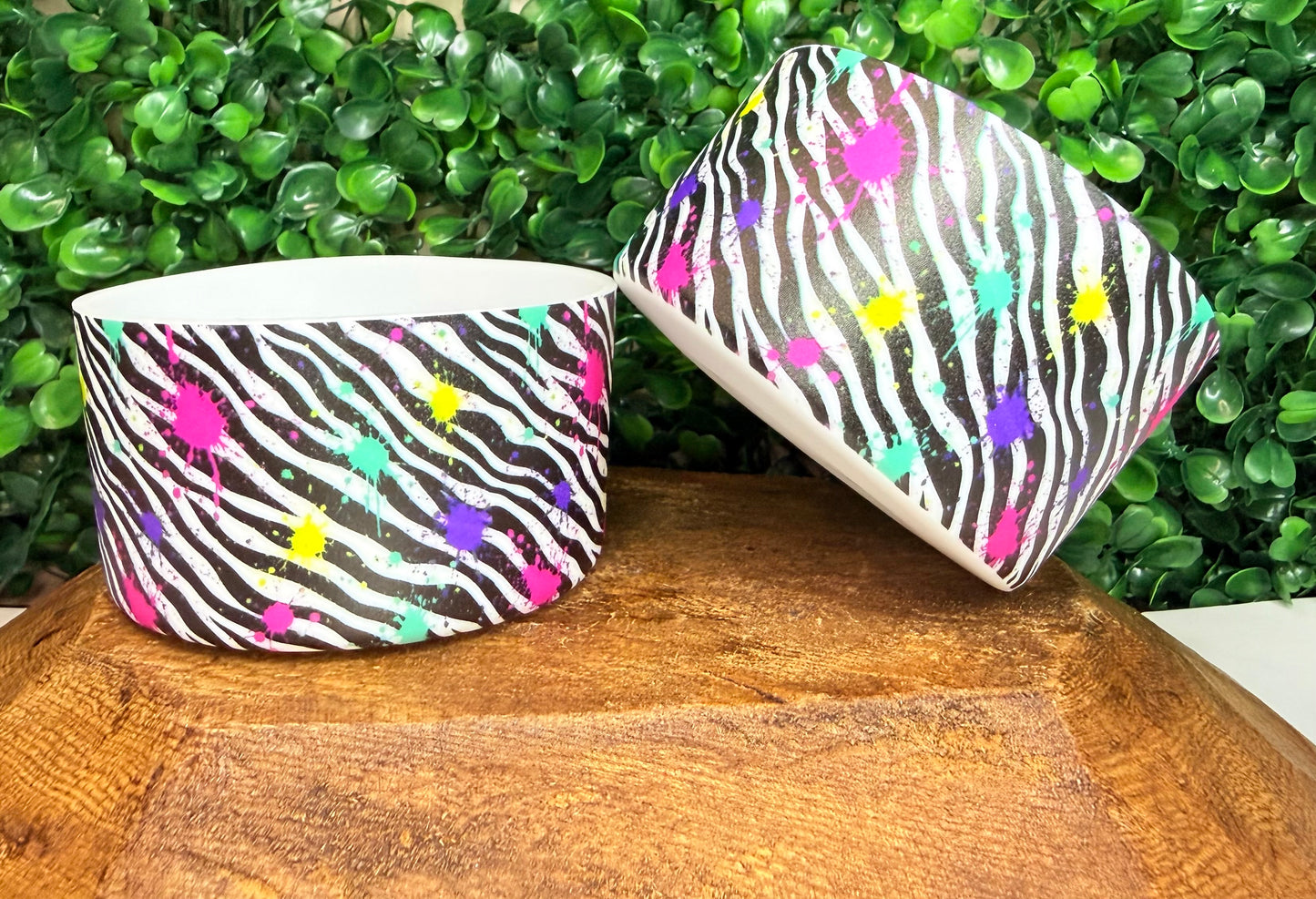 Paint splatter zebra tumbler boot •Exclusive•