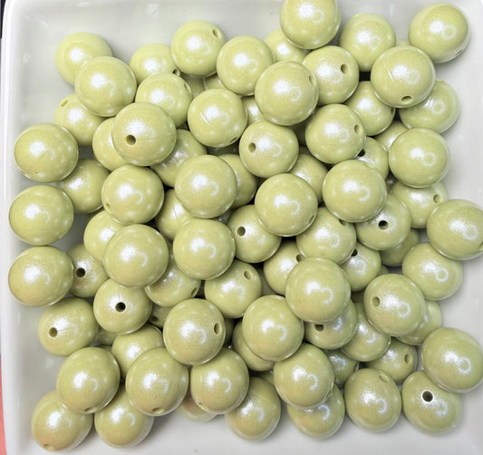 15mm Opal Sage silicone bead