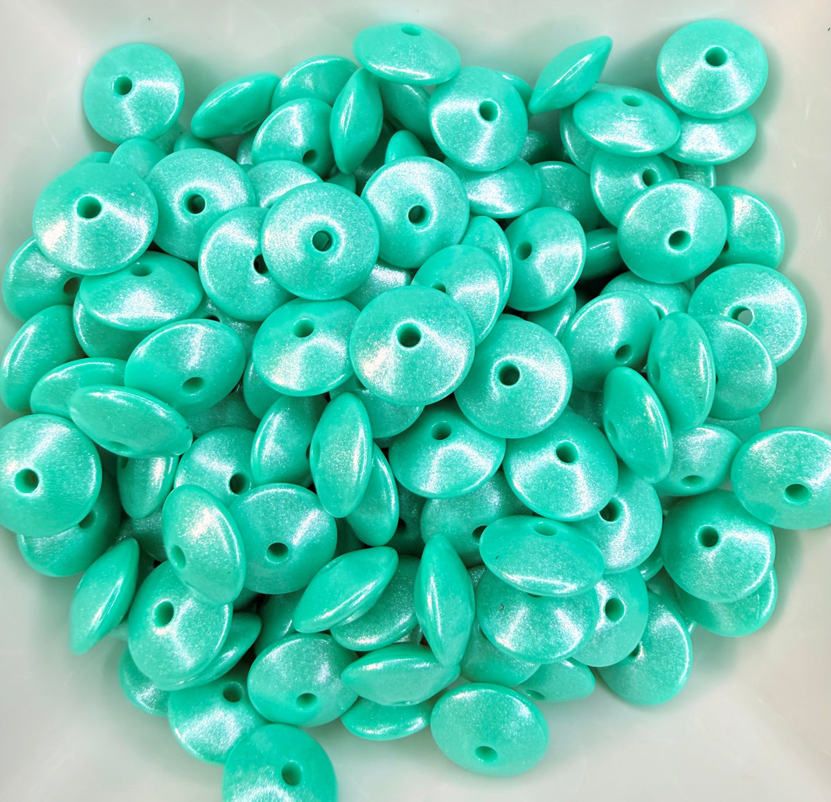 15mm Opal silicone lentils (pack of 5 each - Christmas mix is 15 each)