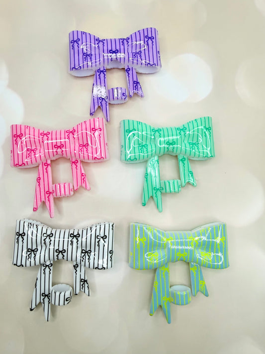 Liquid Pinstripe bows Printed strawtopper bows •Exclusive•