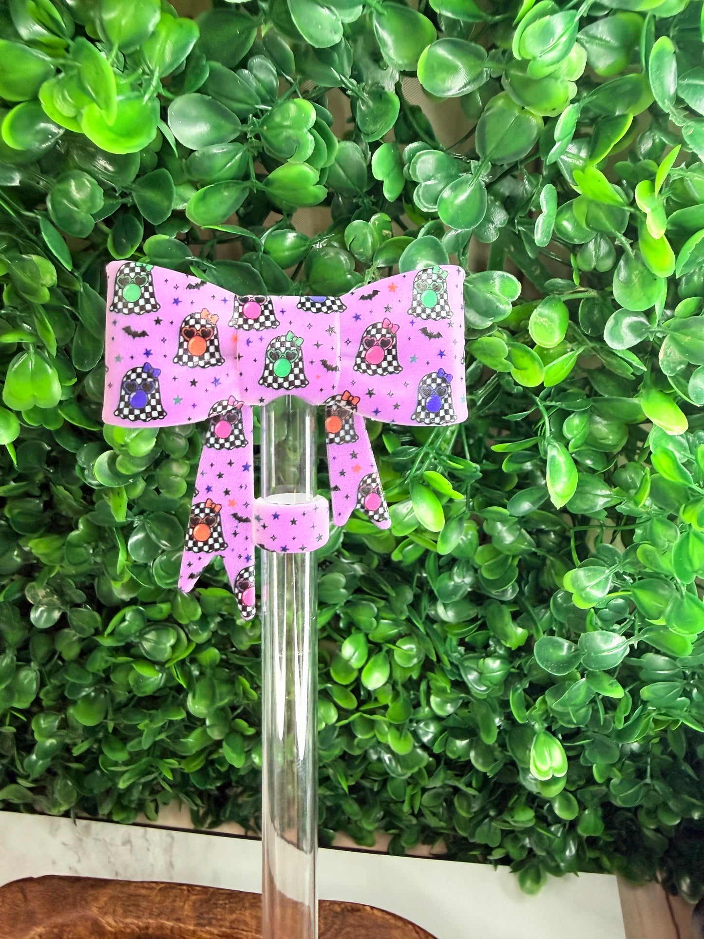 Checkered Girly Pop Ghost strawtopper bows •Exclusive•