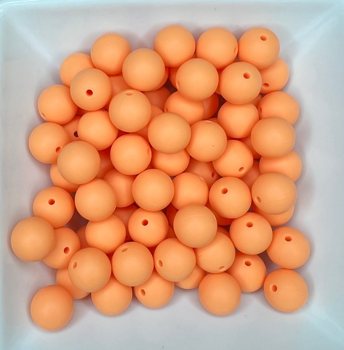 15mm sherbet orange silicone bead