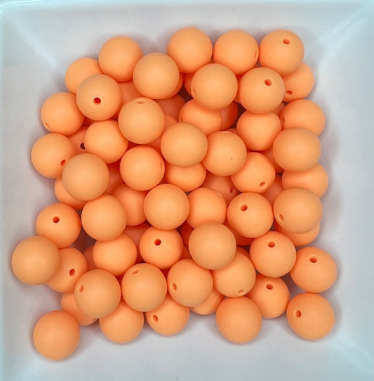 15mm sherbet orange silicone bead