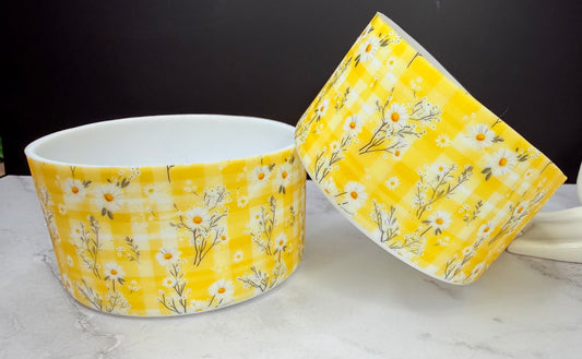 Yellow Plaid & Daisy tumbler boot