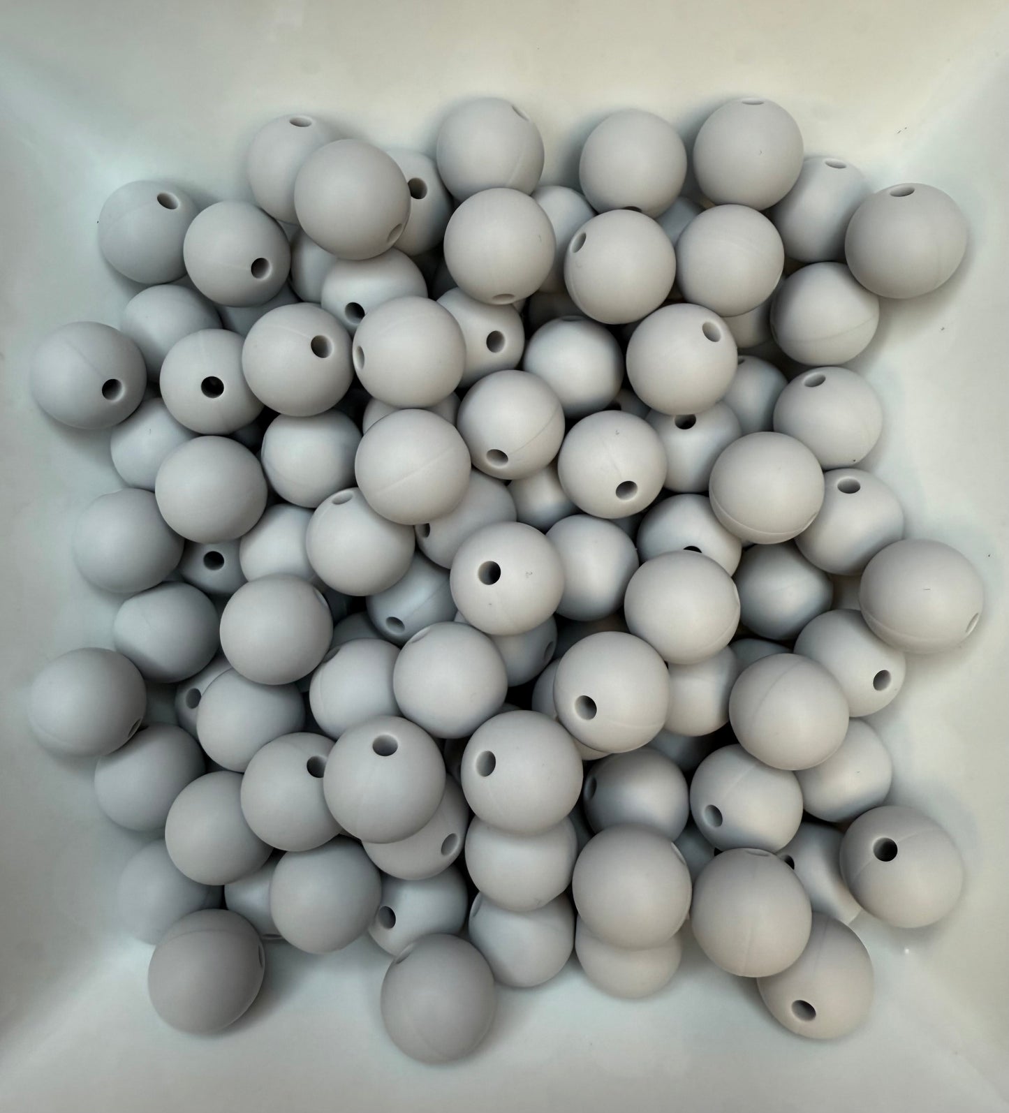 12mm light grey silicone beads