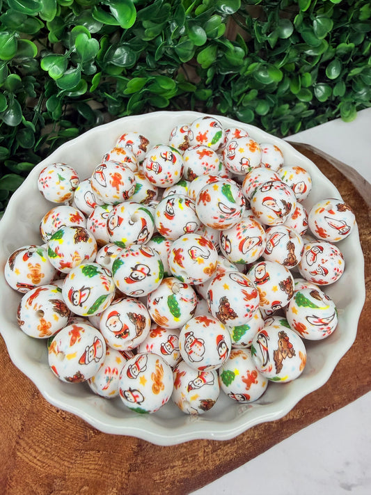15mm gingerbread and friends printed beads (pack of 5)