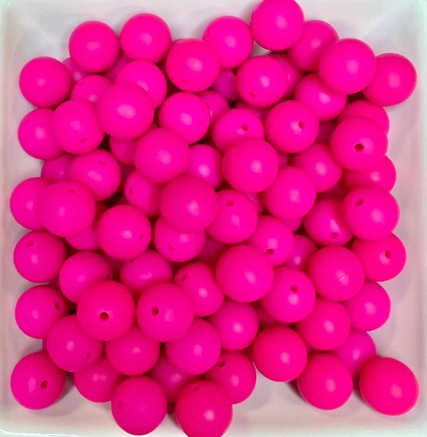 15mm Hot Pink silicone bead EXCLUSIVE