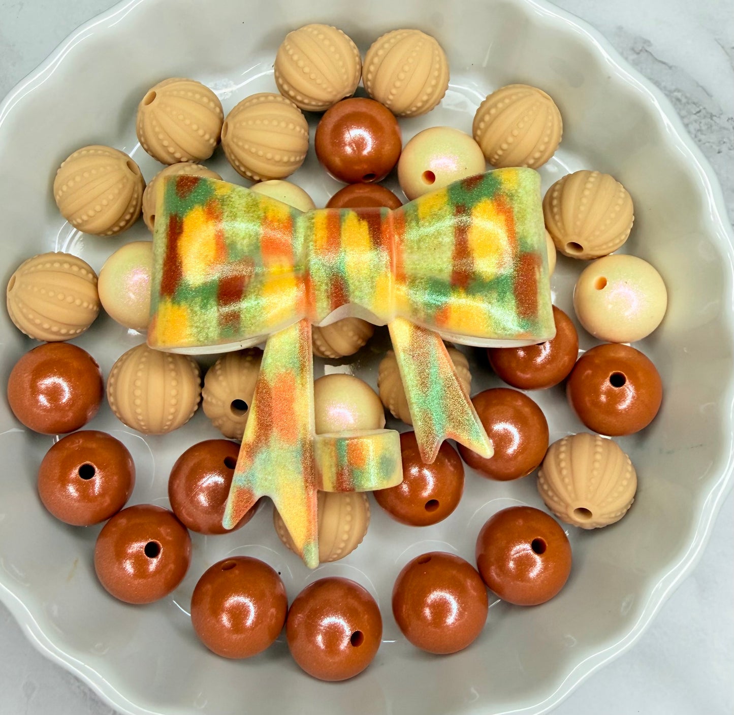 Autumn’s Waterbrush strawtopper bow •Exclusive•