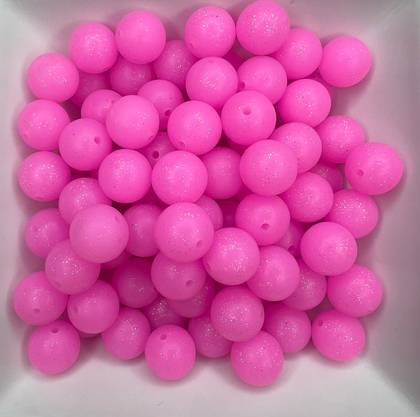 15mm Glitter silicone beads