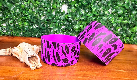 Ghost and pumpkin bright purple tumbler boot