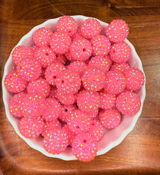 20mm Sparkle Pink Lemonade acrylic beads