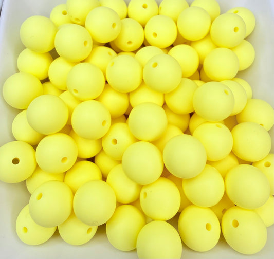15mm Butter yellow silicone bead