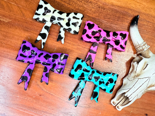 Liquid Cow print Bow Focal
