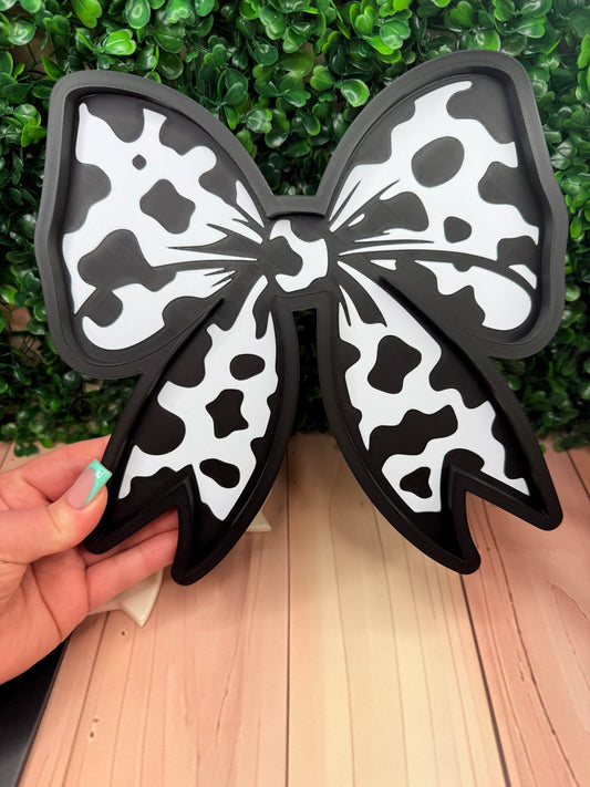 3D Printed Cow print bow bead/trinket tray