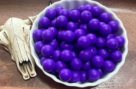 15mm Classic purple silicone bead