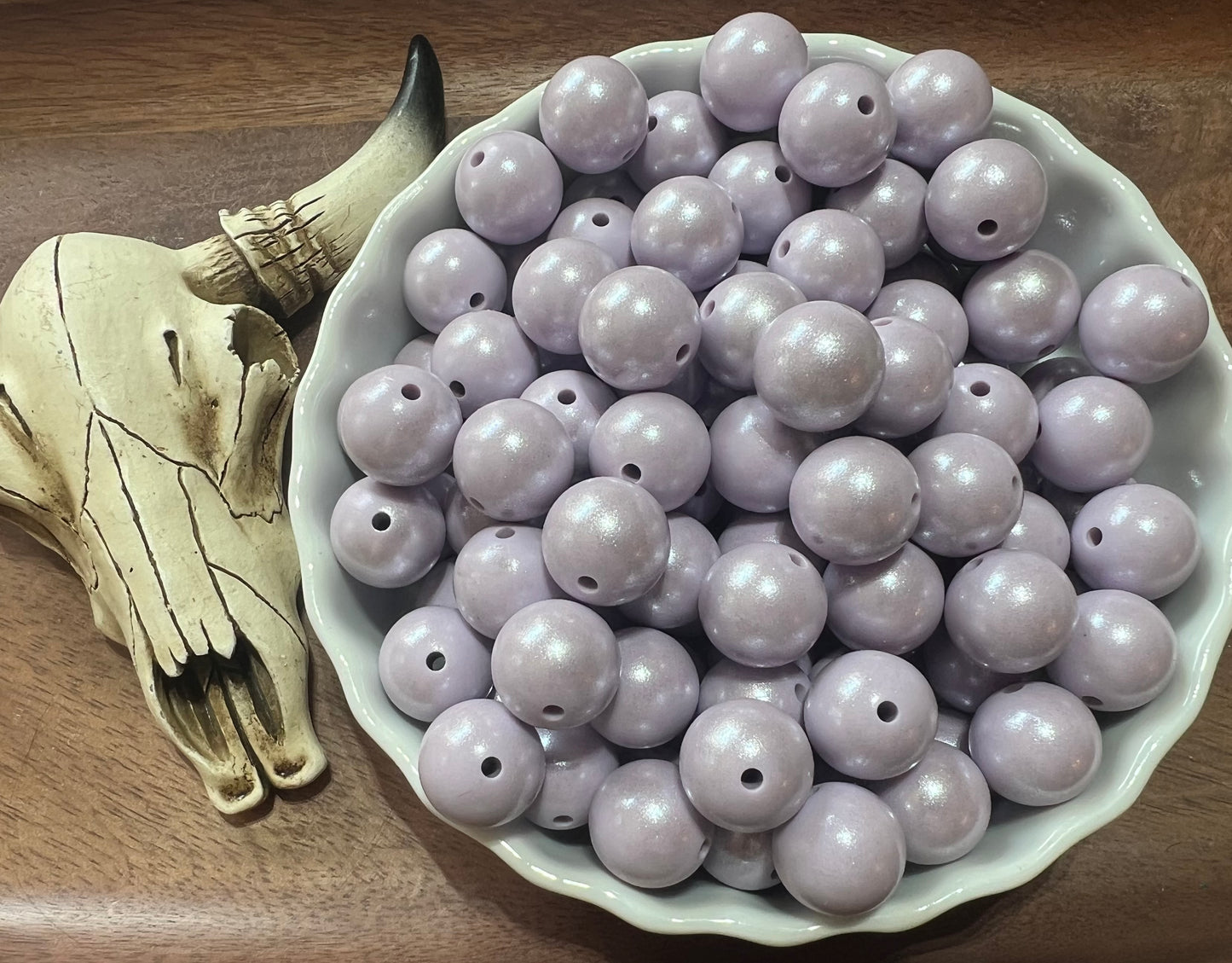 15mm Opal Lavender fog bead