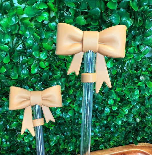 Milk Chocolate brown strawtopper bow