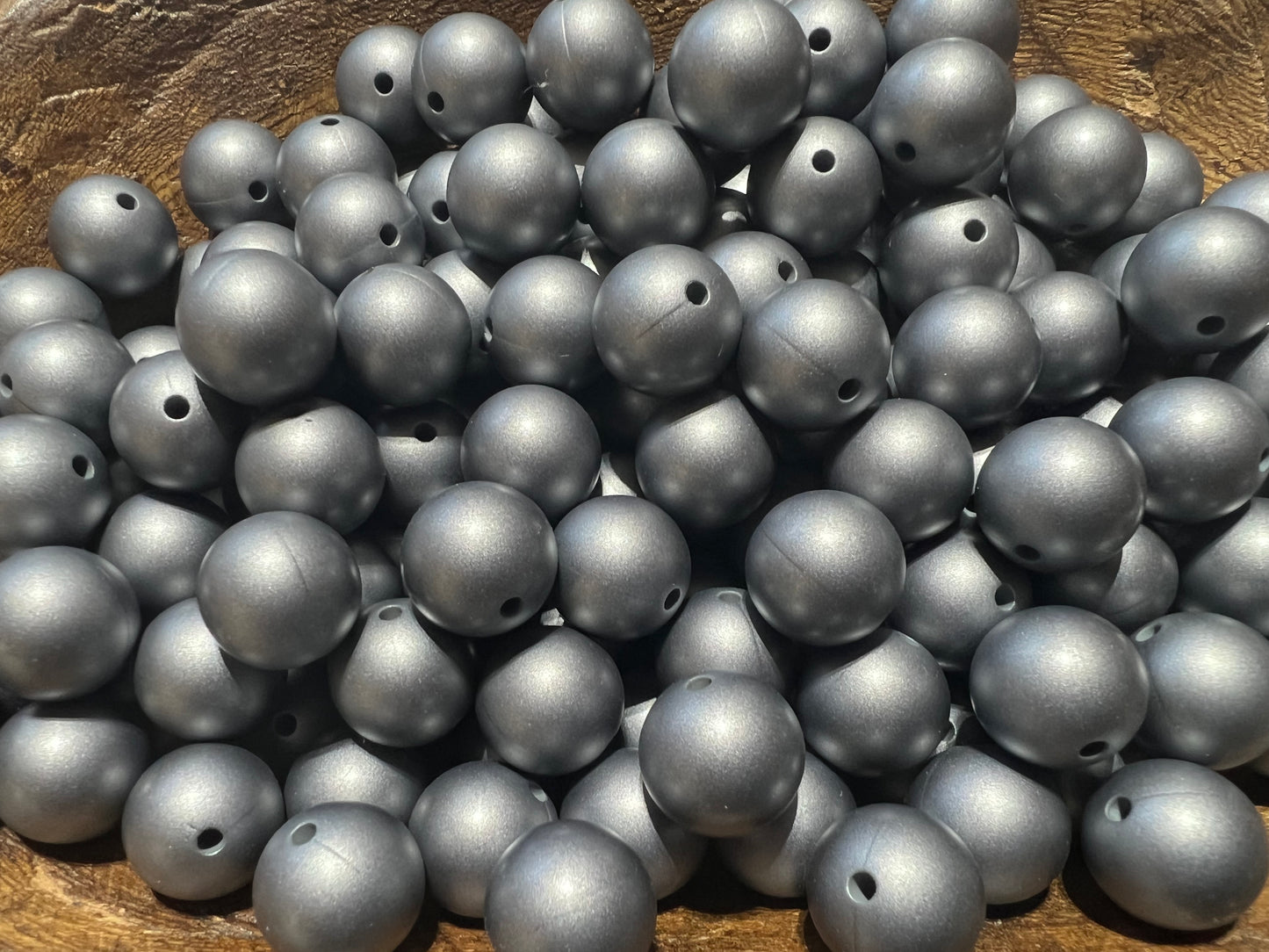 15mm Metallic Gunmetal bead