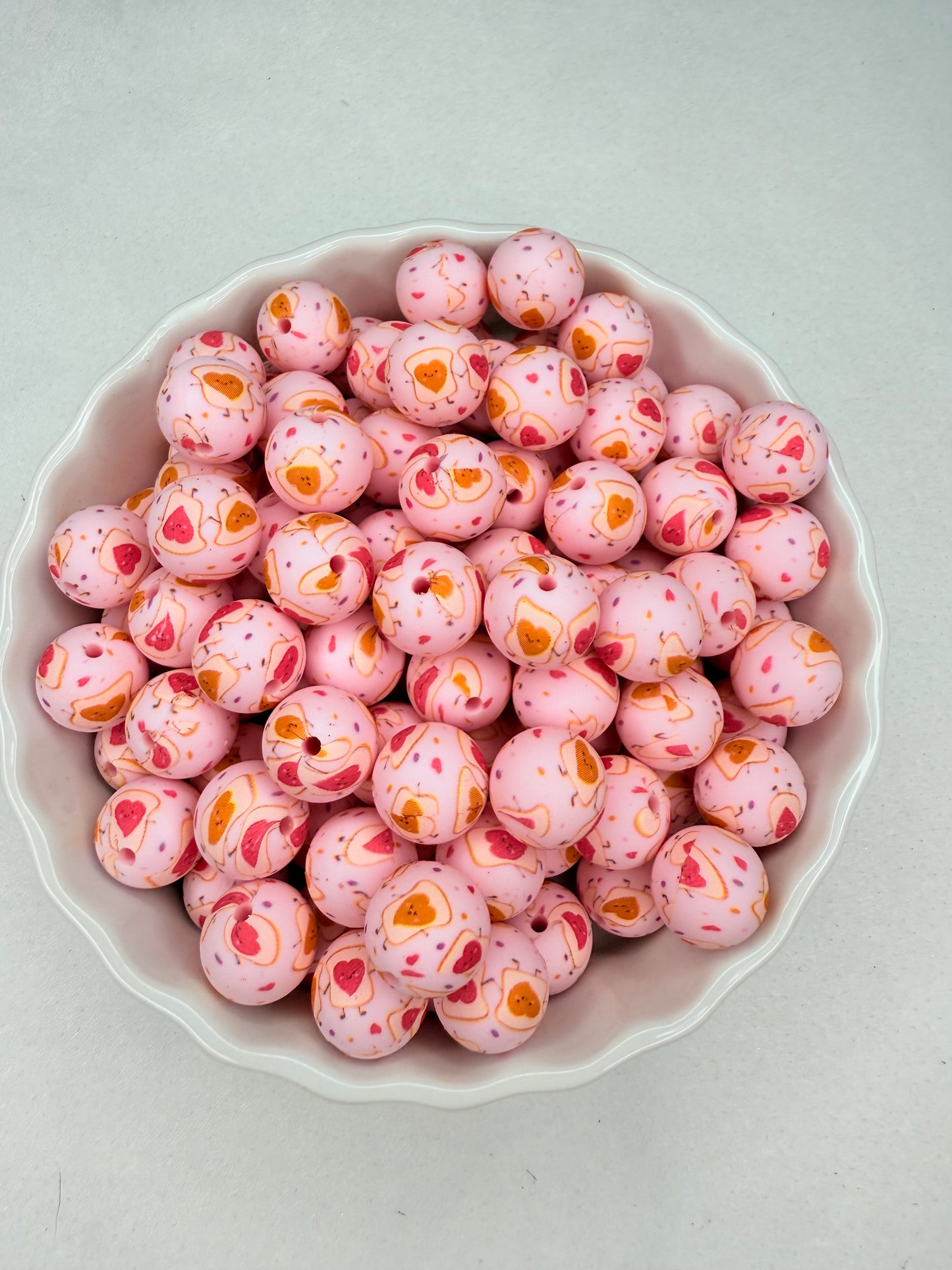 15mm Pb&J bestie printed beads (pack of 5)