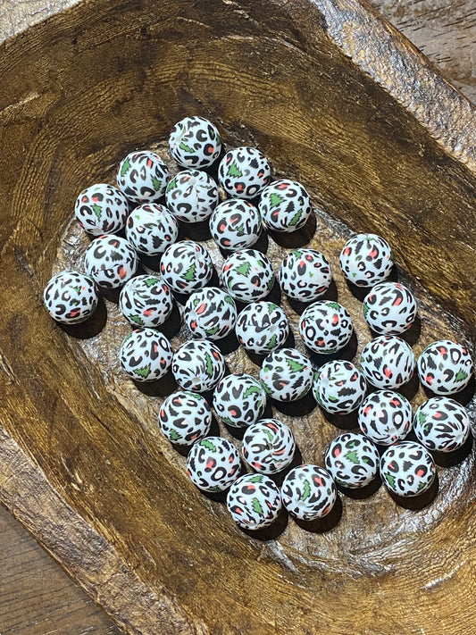 15mm Christmas leopard (pack of 5)