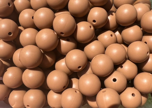 15mm Suede Tan silicone bead EXCLUSIVE
