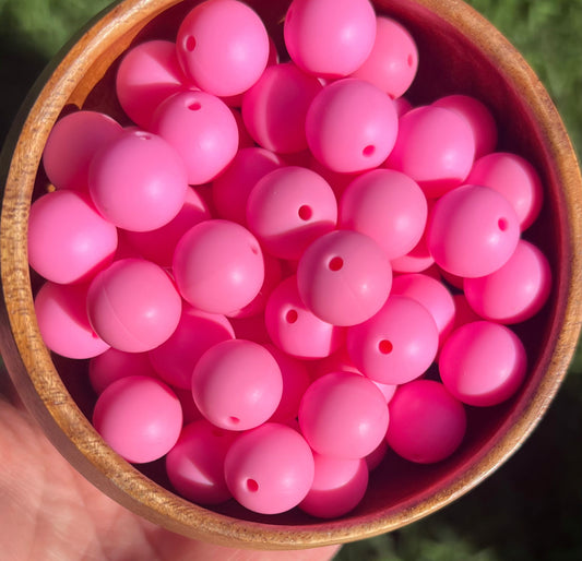 15mm pink silicone bead