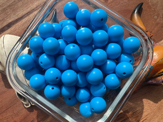 15mm Sky Blue silicone bead