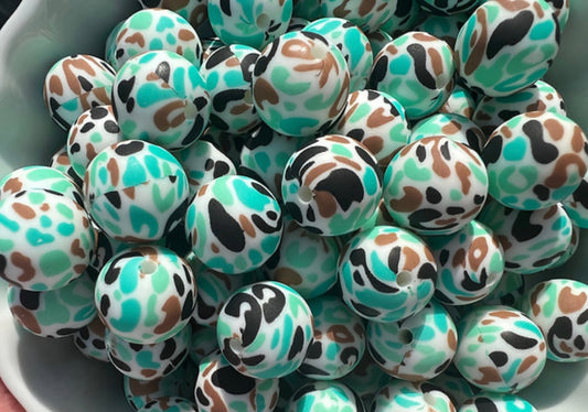 15mm Leotah leopard silicone bead EXCLUSIVE(pack of 5)