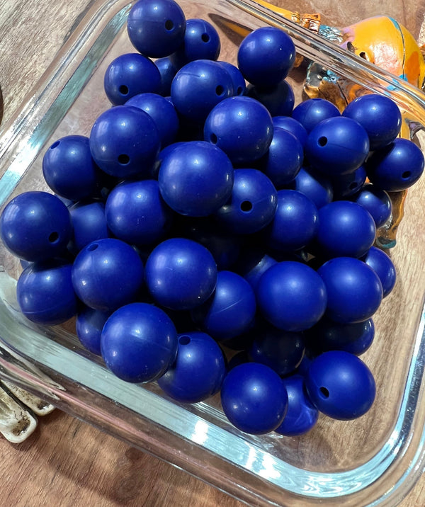 15mm Navy blue silicone bead Fire and Hyde Bead Supply