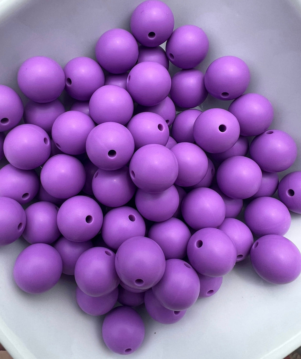 15mm dark Lavender silicone bead
