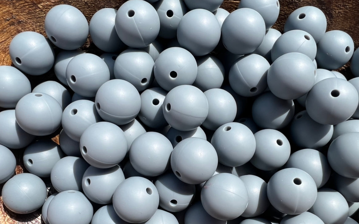 15mm Dark Grey silicone bead