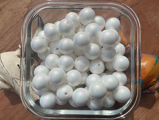 15mm White Opal bead